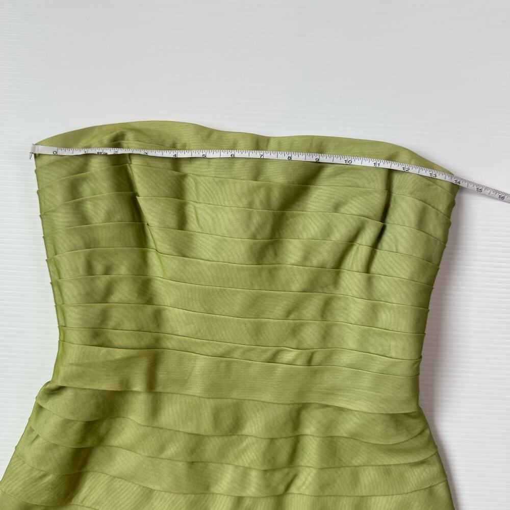 BCBGMAXAZRIA Silk Organza Tiered Bandage Dress Green Women’s 4 Garden Easter - Picture 14 of 16